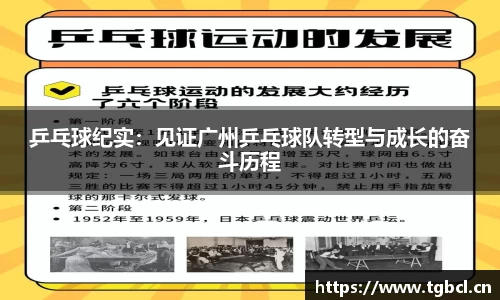 乒乓球纪实：见证广州乒乓球队转型与成长的奋斗历程