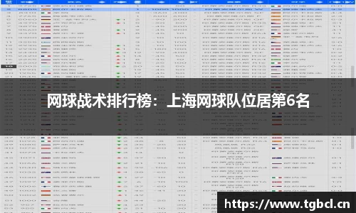 网球战术排行榜：上海网球队位居第6名